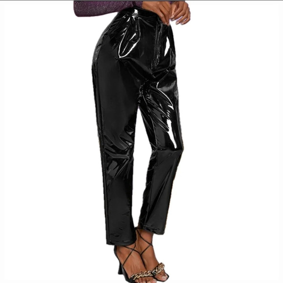 Faux Leather High Waisted Pants in Black - Extra Small - NWOT - Picture 11 of 14